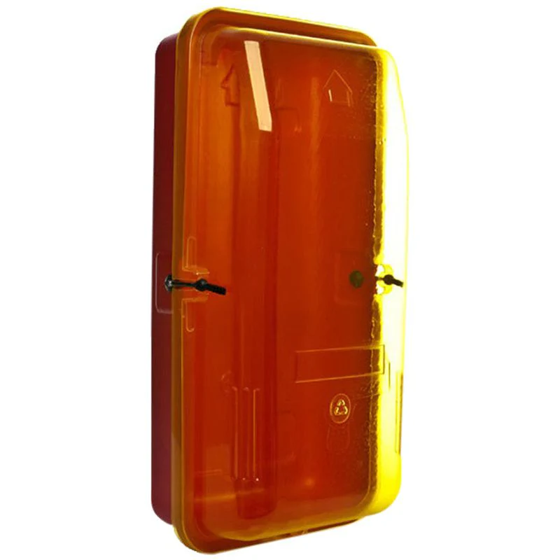 9.0kg Plastic Extinguisher Cabinet w/Yellow Transparent Front Cover (340mm x 220mm x 690mm)