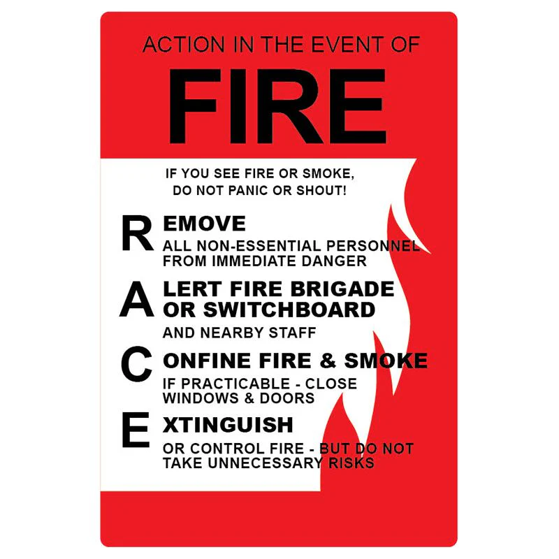 Action in the Event Of Fire (Large) 220mm x 320mm - Pack of 10 (AEFLS)