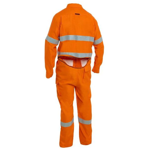Bisley Apex 160/185 Taped Hi Vis FR Ripstop Vented Coverall With Waist Zip Opening (BC8479T) - Image 3