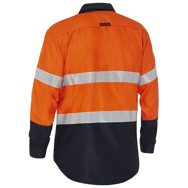 Bisley Apex 160 Taped Hi Vis FR Ripstop Vented Shirt (BS8338T) - Image 2