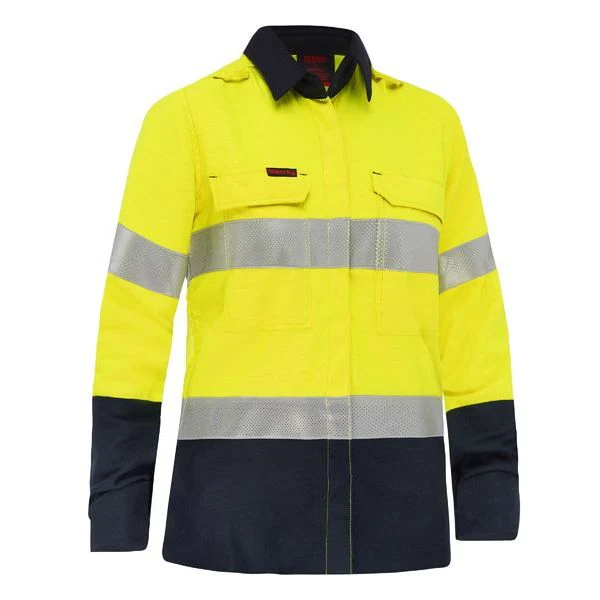 Bisley Apex 160 Womens Taped Hi Vis FR Ripstop Vented Shirt (BL8338T) - Image 3