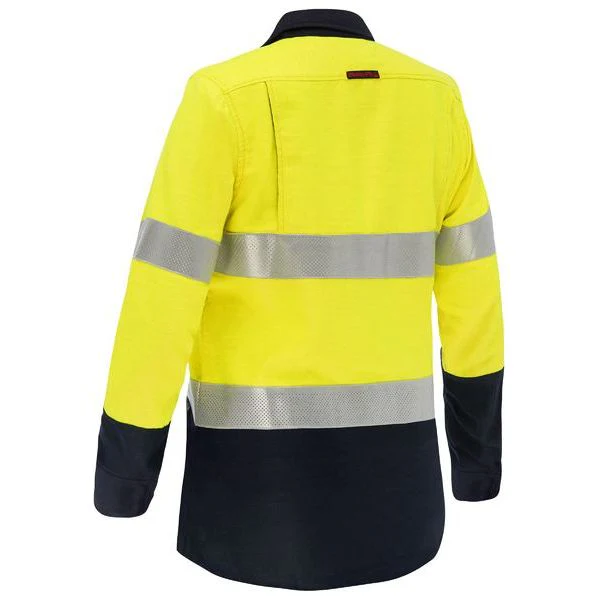 Bisley Apex 160 Womens Taped Hi Vis FR Ripstop Vented Shirt (BL8338T) - Image 4