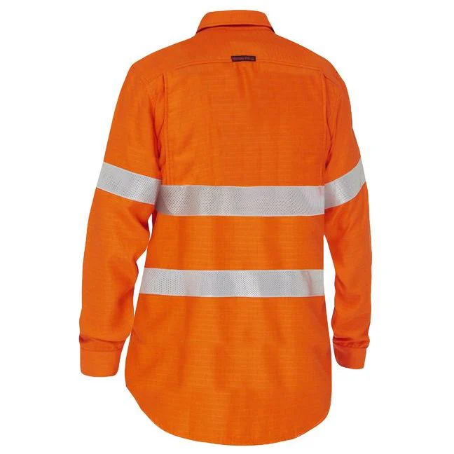 Bisley Apex 160 Womens Taped Hi Vis Ripstop Vented Shirt (BL8339T) - Image 2