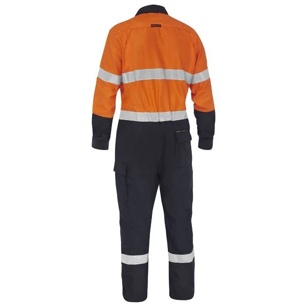 Bisley Apex 185/240 Taped Hi Vis FR Ripstop Vented Coverall (BC8477T) - Image 2