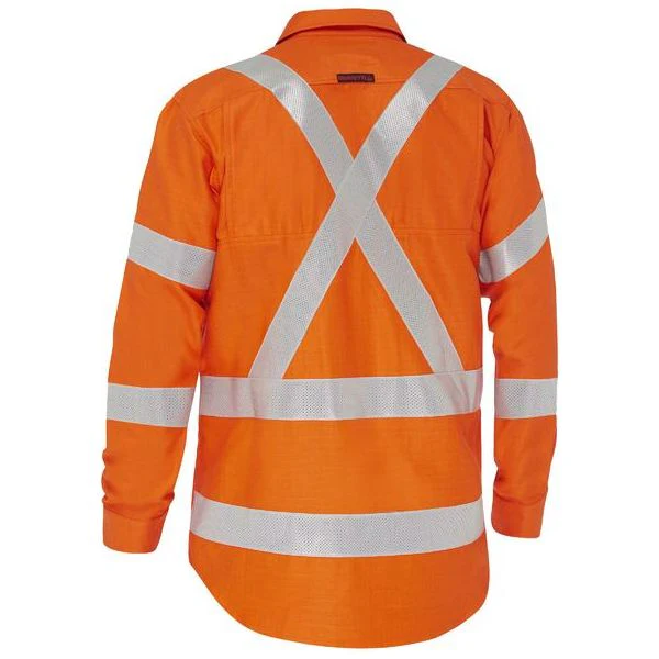 Bisley Apex 185 Taped Biomotion Hi Vis FR Ripstop Vented Shirt (BS8439XT) - Image 2