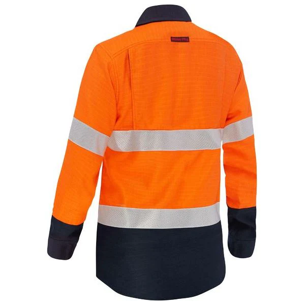 Bisley Apex 185 Womens Taped Hi Vis FR Vented Shirt (BL8438T) - Image 2
