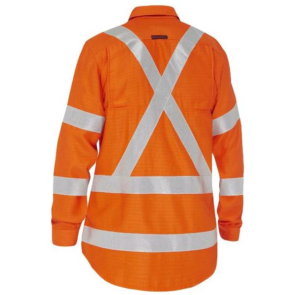 Bisley Apex 185 Womens X Taped Biomotion Hi Vis FR Ripstop Vented Shirt (BL8439XT) - Image 2