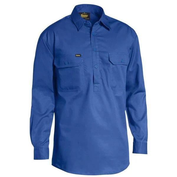 Bisley Closed Front Long Sleeve Cotton Lightweight Drill Shirt (BSC6820) - Image 3