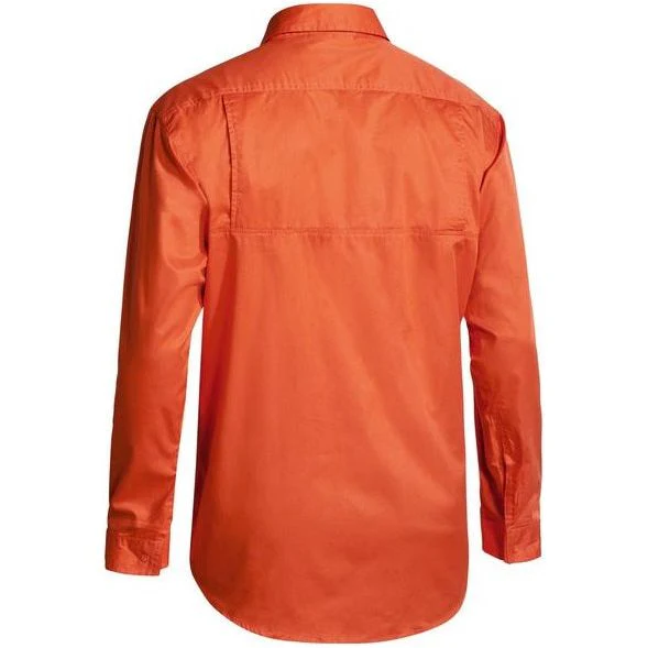 Bisley Mens Cool Lightweight Guesst Cuff Hi Vis Drill Long Sleeve Shirt (BS6894_BVEO) - Image 2