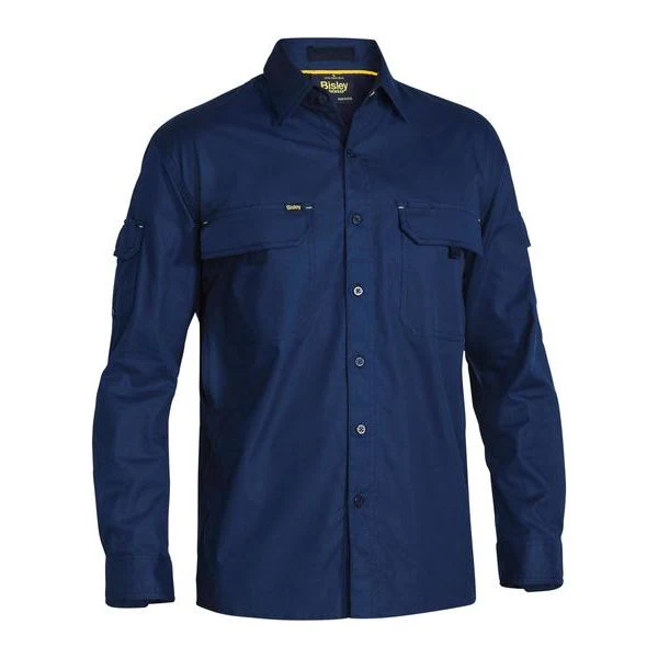 Bisley Mens X Airflow Ripstop Long Sleeve Work Shirt With Optional Roll Up Sleeve (BS6414) - Image 3