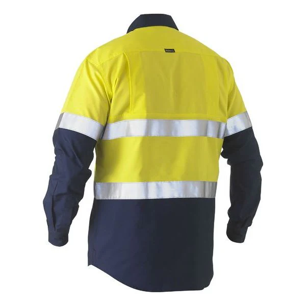 Bisley Recycle Taped Two Tone Hi Vis Drill Shirt (BS6996T) - Image 4