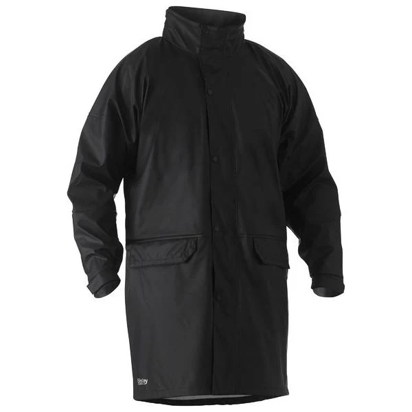 Bisley Stretch PU Rain Coat With Built In Concealed Hood (BJ6835) - Image 4