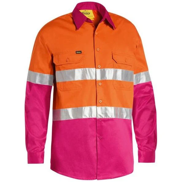 Bisley Taped Cool Long Sleeve Hi Vis Shirt (BS6696T) - Image 3