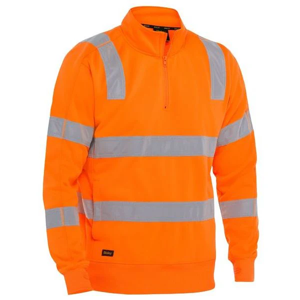 Bisley Taped Hi Vis 1/4 Zip Polyester Fleece Pullover (BK6814T)