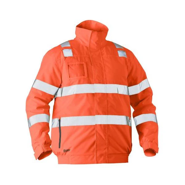 Bisley Taped Hi Vis Wet Weather Bomber Jacket With Radio Loop And ID Pocket (BJ6770T) - Image 3