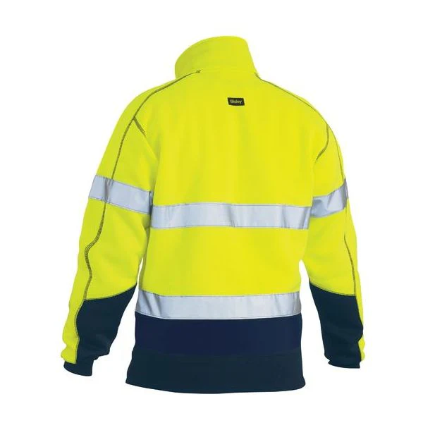 Bisley Taped Two Tone 1/4 Zip Hi Vis Fleece Pullover With Sherpa Lining (BK6987T) - Image 2