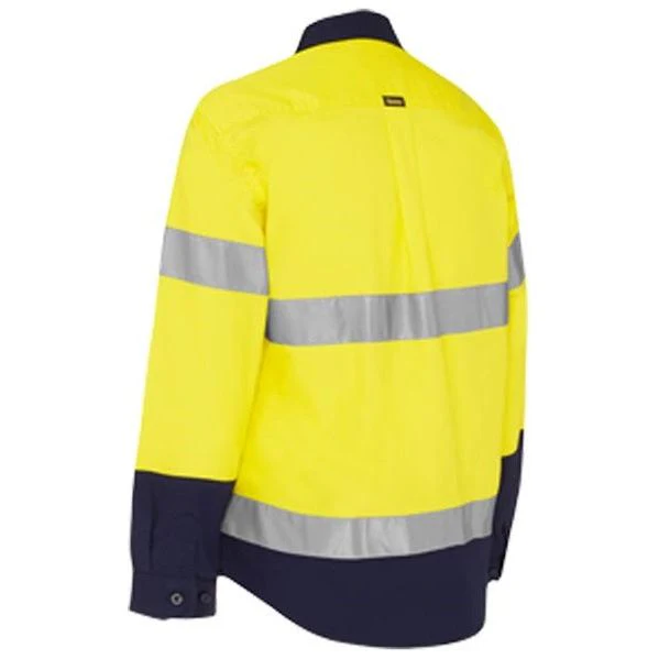Bisley Taped Two Tone Hi Vis Drill Long Sleeve Maternity Shirt (BLM6456T) - Image 2