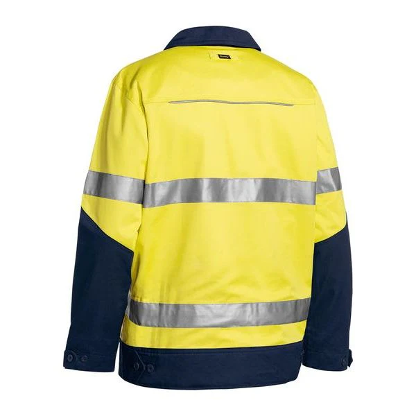 Bisley Taped Two Tone Hi Vis Liquid Repellent Cotton Drill Jacket (BJ6917T) - Image 2