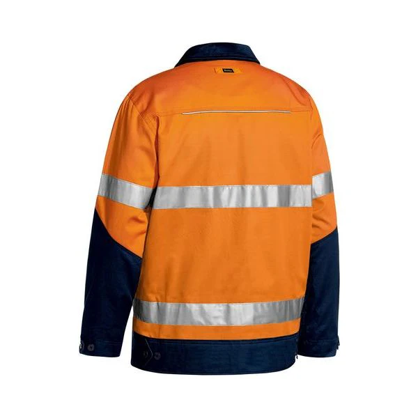Bisley Taped Two Tone Hi Vis Liquid Repellent Cotton Drill Jacket (BJ6917T) - Image 4