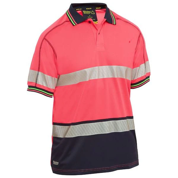 Bisley Taped Two Tone Hi Vis Polyester Mesh Short Sleeve Polo Shirt (BK1219T) - Image 5