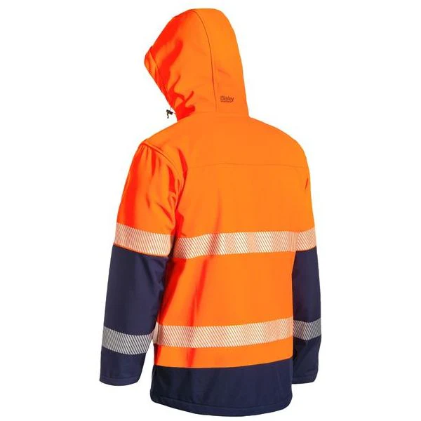 Bisley Taped Two Tone Hi Vis Ripstop Bonded Fleece Jacket With Hood (BJ6934T) - Image 8