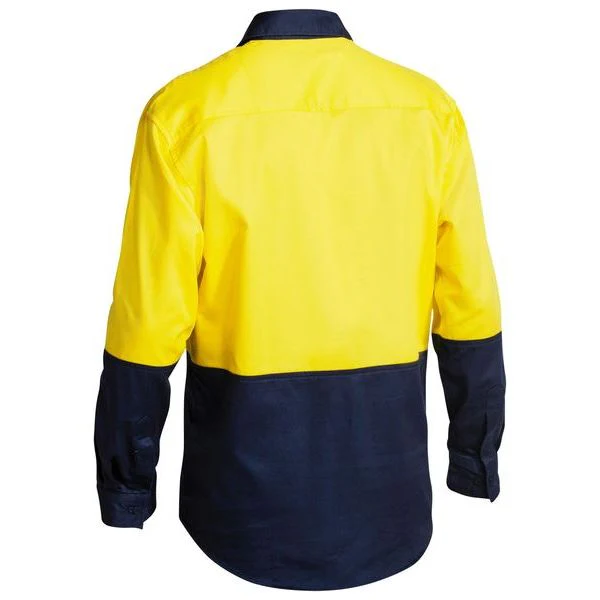 Bisley Two Tone Closed Front Hi Vis Drill Long Sleeve Shirt (BSC6267) - Image 2