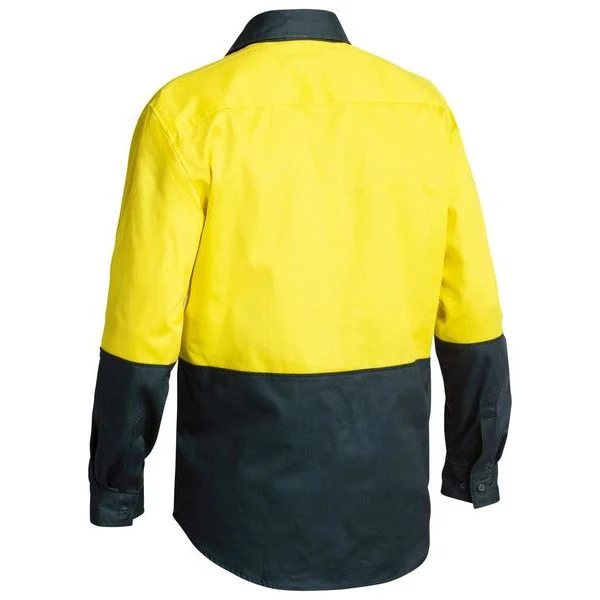 Bisley Two Tone Closed Front Hi Vis Drill Long Sleeve Shirt (BSC6267) - Image 6