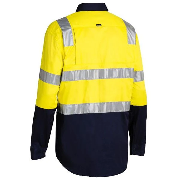 Bisley Two Tone Hi Vis Cool Lightweight Gusset Cuff Long Sleeve Shirt With Reflective Tape (BS6432T) - Image 4