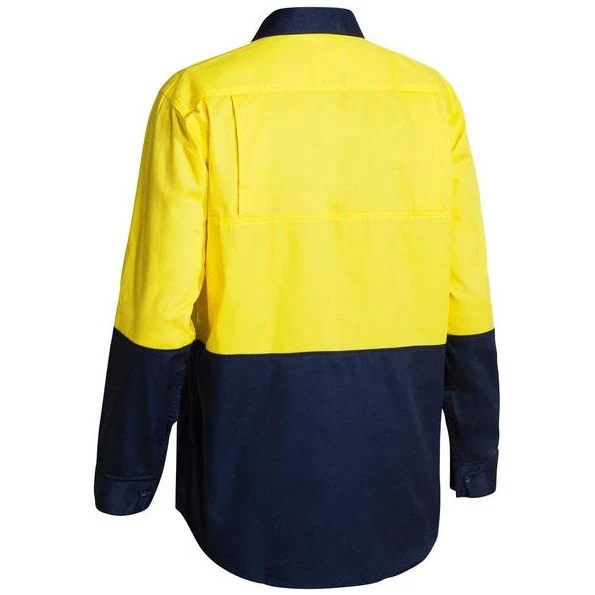 Bisley Two Tone Hi Vis Cool Lightweight Mesh Ventilated Long Sleeve Drill Shirt (BS6895) - Image 2