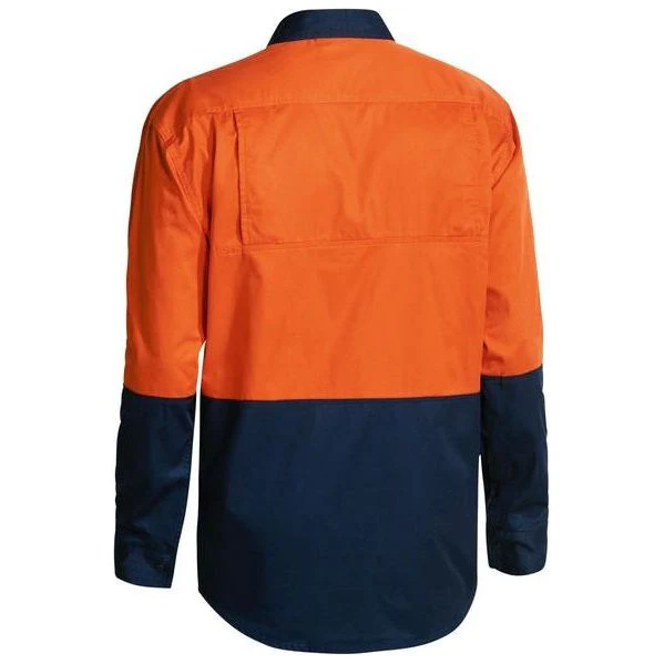 Bisley Two Tone Hi Vis Cool Lightweight Mesh Ventilated Long Sleeve Drill Shirt (BS6895) - Image 4
