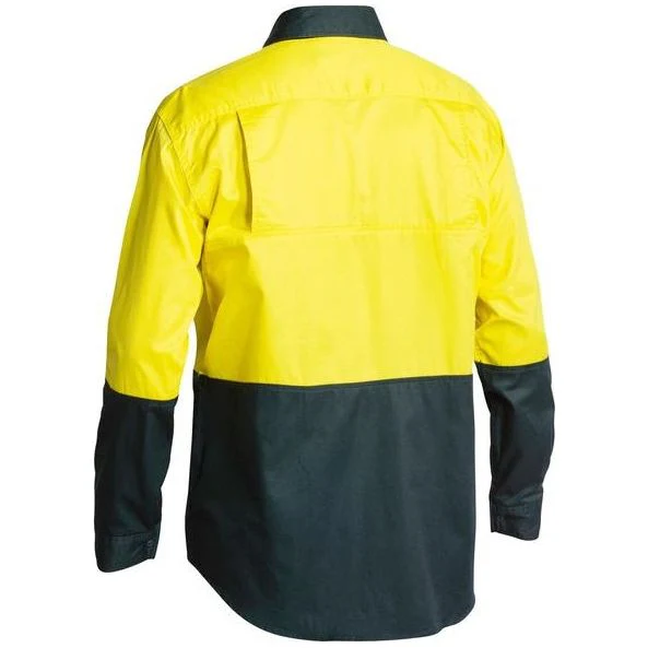Bisley Two Tone Hi Vis Cool Lightweight Mesh Ventilated Long Sleeve Drill Shirt (BS6895) - Image 6
