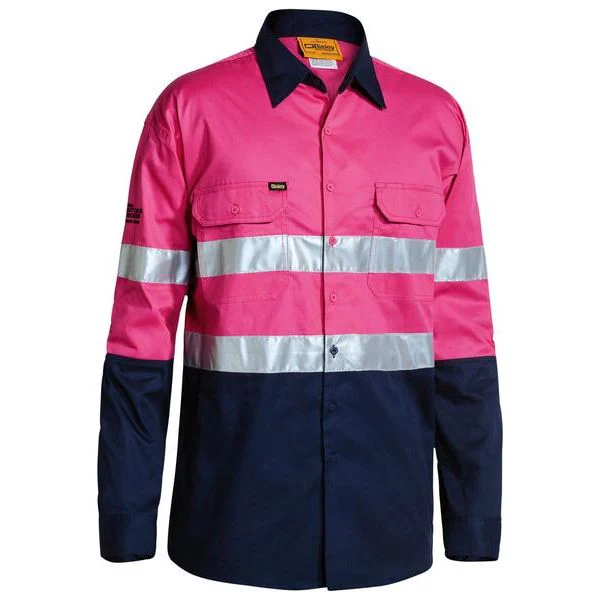 Bisley Two Tone Hi Vis Lightweight Gusset Cuff Shirt With Reflective Tape (BS6896) - Image 7