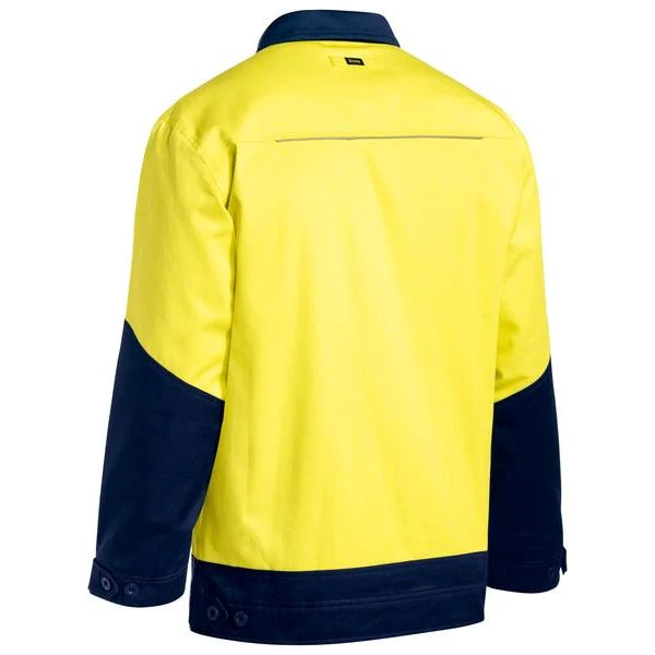 Bisley Two Tone Hi Vis Liquid Repellent Cotton Drill Jacket (BJ6917) - Image 2