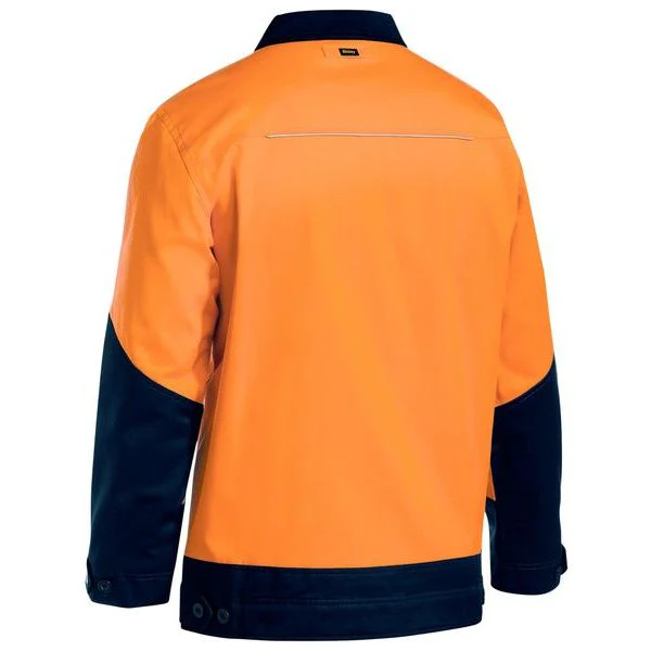 Bisley Two Tone Hi Vis Liquid Repellent Cotton Drill Jacket (BJ6917) - Image 4