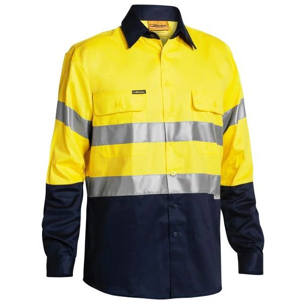 Bisley Two Tone Hi Vis Long Sleeve Shirt Reflective Tape (BT6456) - Image 5