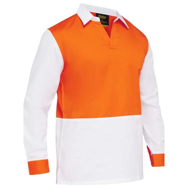 Bisley Two Tone Hi Vis V-Neck Long Sleeve Shirt (BS6405) (Clearance)
