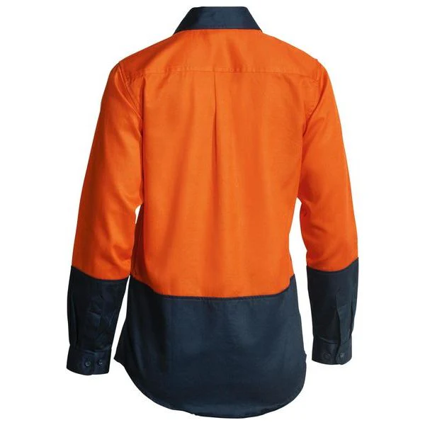 Bisley Womens 2 Tone Hi Vis Drill Long Sleeve Shirt (BL6267) - Image 4