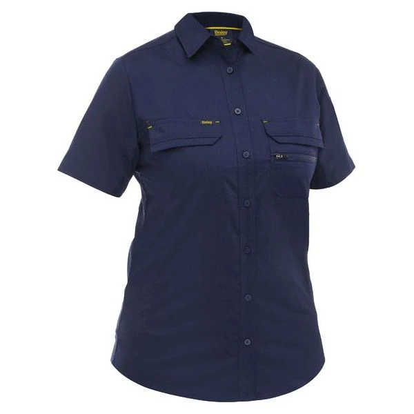 Bisley Womens Airflow Stretch Ripstop Shirt With Underarm Perforated Ventilation Panels (BL1490)
