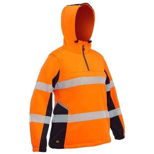 Bisley Womens Flx & Move Hi Vis Taped Liquid Repellent Fleece Hoodie (BKL6571T) - Image 3