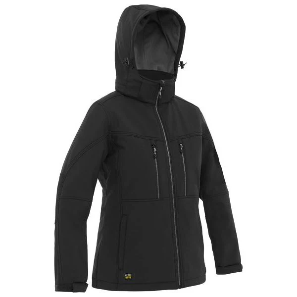 Bisley Womens Flx & Move Soft Shell Jacket With Zip Off Detachable Hood (BLJ6570) - Image 3