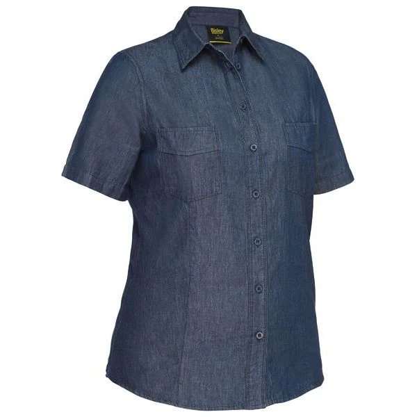 Bisley Womens Short Sleeve Denim Work Shirt (BL1602) (Clearance)