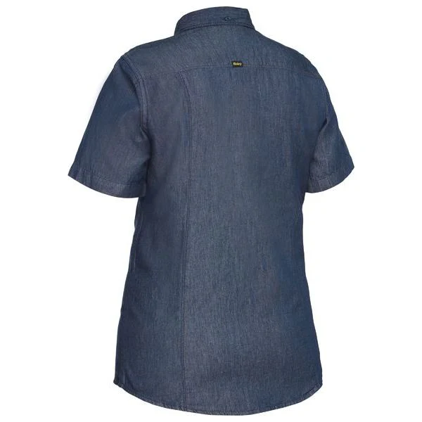 Bisley Womens Short Sleeve Denim Work Shirt (BL1602) (Clearance) - Image 2