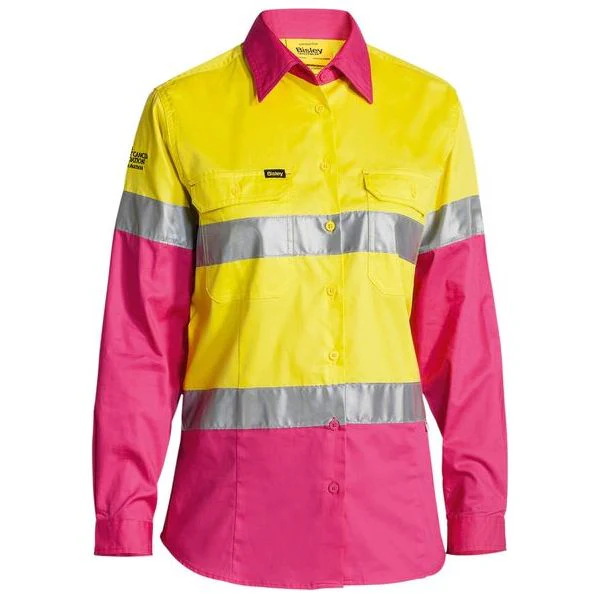 Bisley Women's Taped Hi Vis Cool Lightweight Drill Shirt (BL6696T)