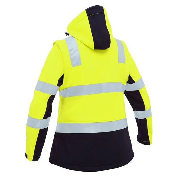 Bisley Womens Taped Two Tone Hi Vis 3 In 1 Soft Shell Jacket (BJL6078T) - Image 3
