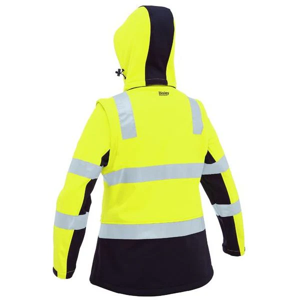 Bisley Womens Taped Two Tone Hi Vis 3 In 1 Soft Shell Jacket (BJL6078T) - Image 6