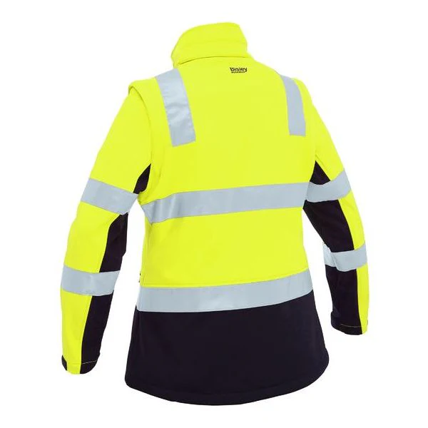 Bisley Womens Taped Two Tone Hi Vis 3 In 1 Soft Shell Jacket (BJL6078T) - Image 8