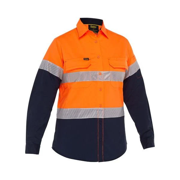 Bisley Womens X Airflow Hi Vis Taped Stretch Ripstop Shirt (BL6491T) - Image 3