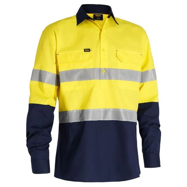 Bisley X Airflow Closed Front Taped Hi Vis Ripstop Shirt (BSC6415T)