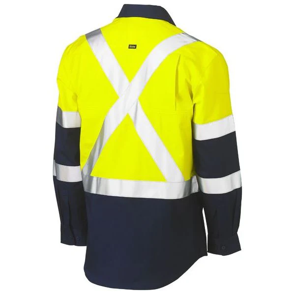 Bisley X Taped Two Tone Hi Vis Cool Lightweight Long sleeve Shirt (BS6696XT) - Image 4