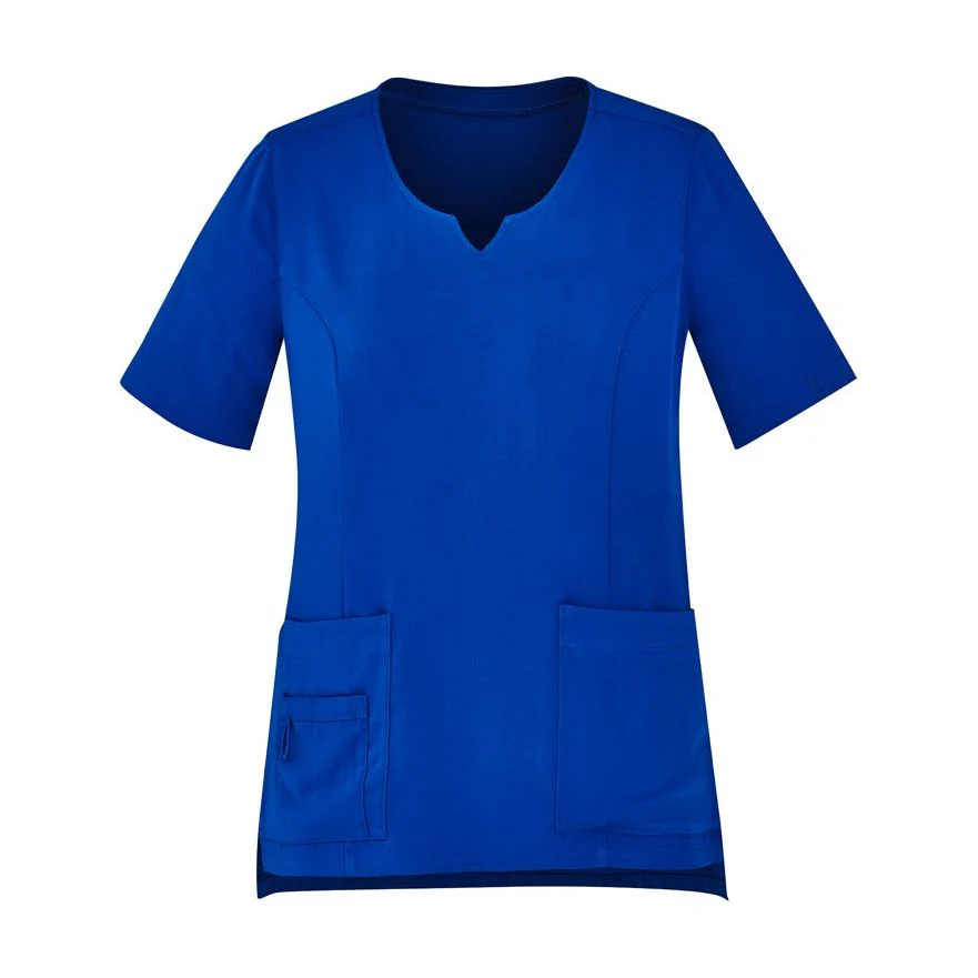 Biz Care Womens Tailored Fit Round Neck Scrub Top (CST942LS) - Image 2